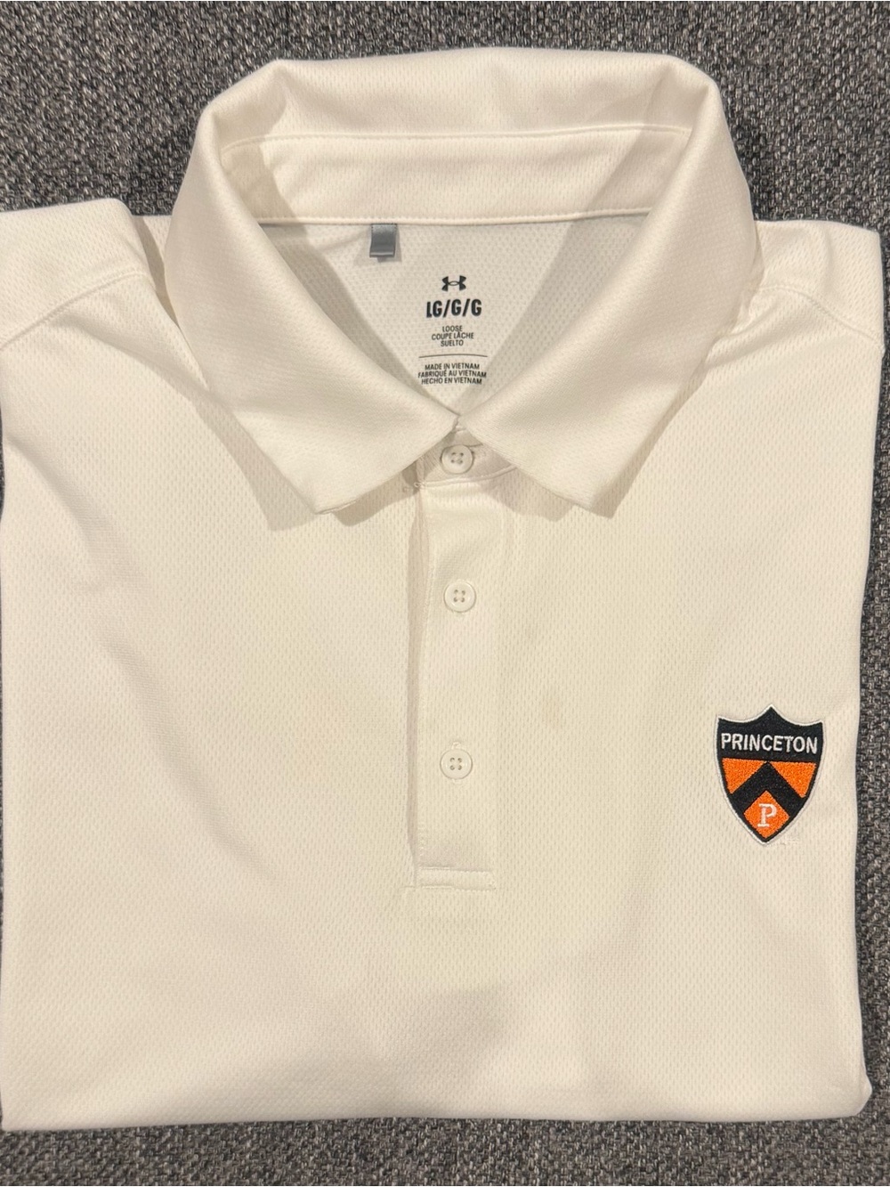 Under Armour Men’s White Polo with Princeton Crest